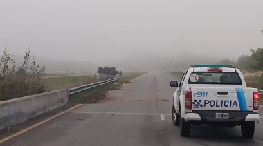 Vuelco y corte en la Ruta 6