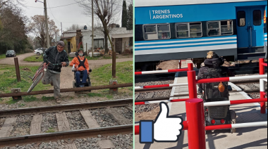 Alejandro Petión: Construyen paso peatonal con rampas en el cruce ferroviario de calle Cervantes
