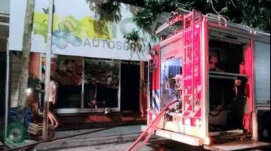 Principio de incendio en una verdulería