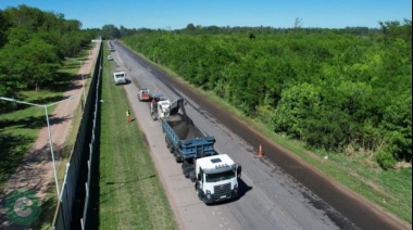 Obra de repavimentación de la Ruta Provincial Nº 205