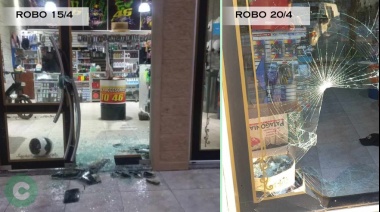 A las patadas contra una vidriera para robar