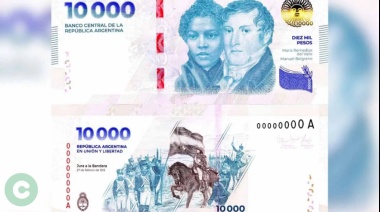 Ponen en circulación los nuevos billetes de $10000