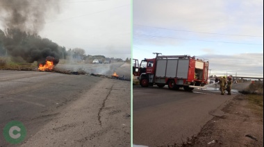Reclamo y corte de ruta en Los Nogales