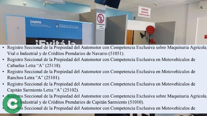 Es oficial: El Gobierno ordenó el cierre de 136 Registros del Automotor