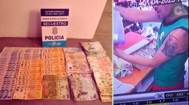 Robó, quedó todo grabado en las cámaras del local y lo atraparon