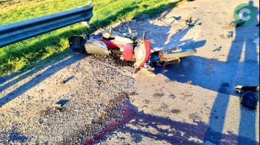 Choque en la Ruta 205: un motociclista fue hospitalizado 