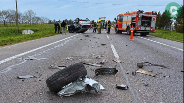Choque y vuelco en la Ruta 205