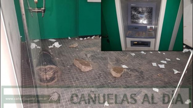 Vandalismo: Un detenido por destrozar el cajero automático de Máximo Paz