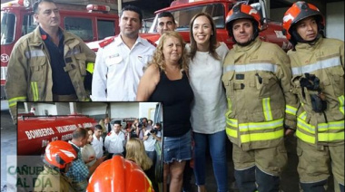 Vidal en Cañuelas visitó a los Bomberos Voluntarios