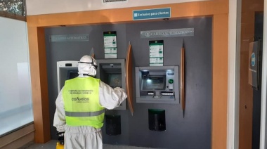 Operativo de desinfección durante la tarde