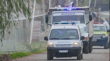 Operativo de desinfección de la Policía Ecológica