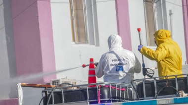 Operativo de desinfección en Uribelarrea
