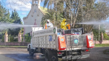 Operativo de desinfección en Uribelarrea