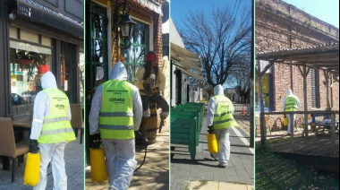 Operativo de desinfección en comercios gastronómicos