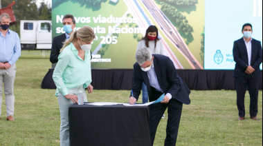 Meoni y Massa en Cañuelas para anunciar la construcción de un viaducto 
