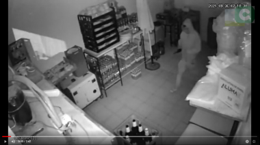Robo en un depósito de Hueney: El delincuente quedó registrado por una cámara de seguridad 