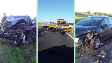 Tres heridos en un choque sobre la ruta 205