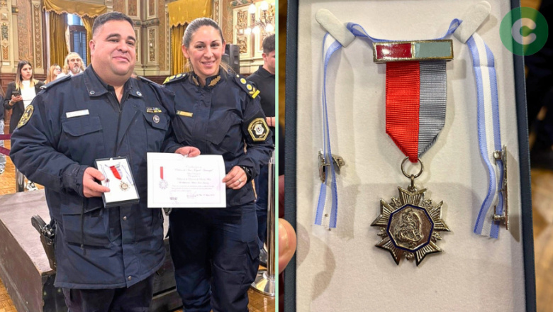Entregan la medalla “Orden de San Miguel de Arcángel” a un policía de Máximo Paz