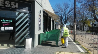 Operativo de desinfección en comercios gastronómicos