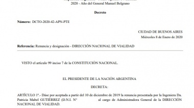 Por decreto: Gustavo Arrieta fue nombrado oficialmente como Director de Vialidad Nacional