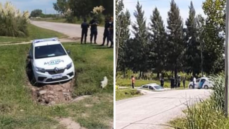 Un patrullero terminó en la zanja