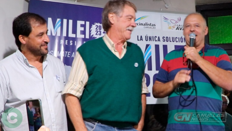 Milei lanzó su campaña en Cañuelas : Augusto y Olveira inauguraron un local partidario