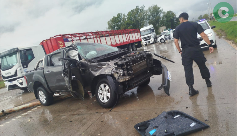Lluvia y accidente en la Ruta 6