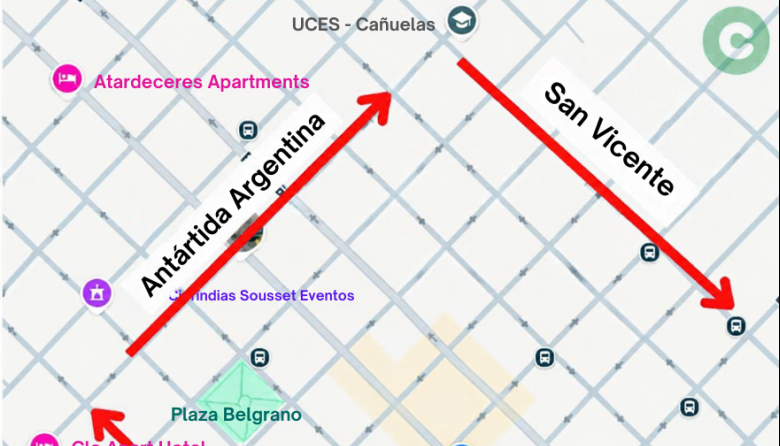 Información importante: Modificación en el recorrido de colectivos por obras