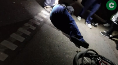 Choque entre un colectivo y un ciclista