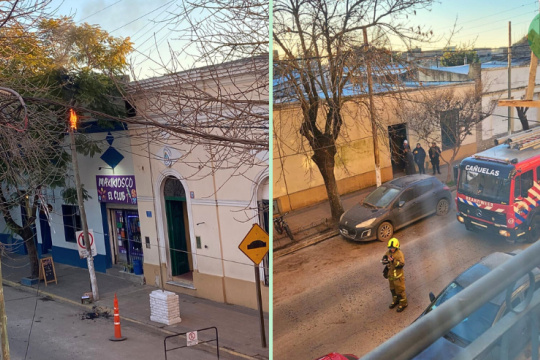 INCENDIO Y CORTE DE CALLE FRENTE A LA EEPN°32