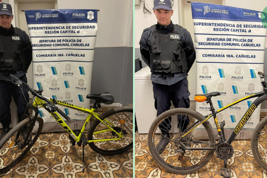 Recuperan dos bicicletas robadas: Uno de los delincuentes fue atrapado y liberado